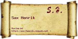 Sax Henrik névjegykártya