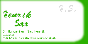 henrik sax business card